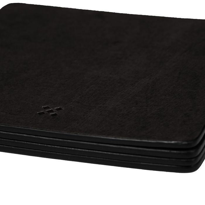 Leather Coaster DRYNK black